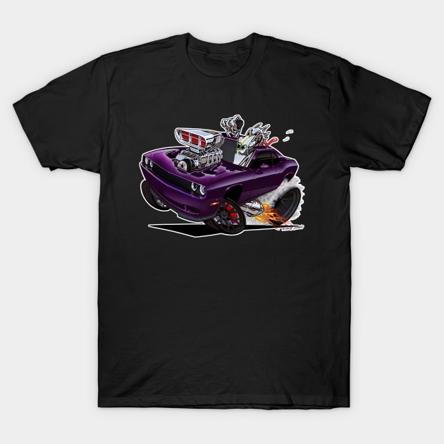 Dodge Challenger Plum Crazy Purple T-Shirt by vincecrain